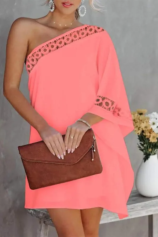Lace For Flare Off Shoulder Mini Dress Comfortable Off-Shoulder Mini Dress