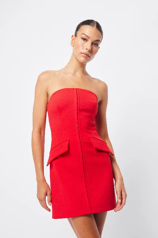 Linear Mini Dress Fashionable Pleated Mini Dress