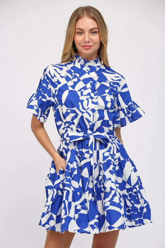 Lucia Ruffle Mini Dress Comfortable Linen Mini Dress