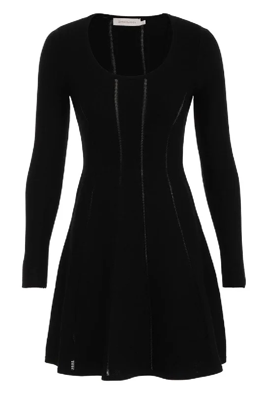 Luminosity Knit Panelled Mini Dress Casual High-Waist Mini Dress
