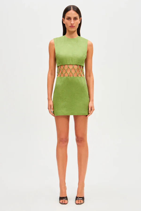 Misha Collection Ellie Mini Dress - Avocado Comfortable Bodycon Mini Dress
