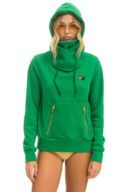 NINJA PULLOVER HOODIE - KELLY GREEN Hoodie with Slim Fit Tailored Modern