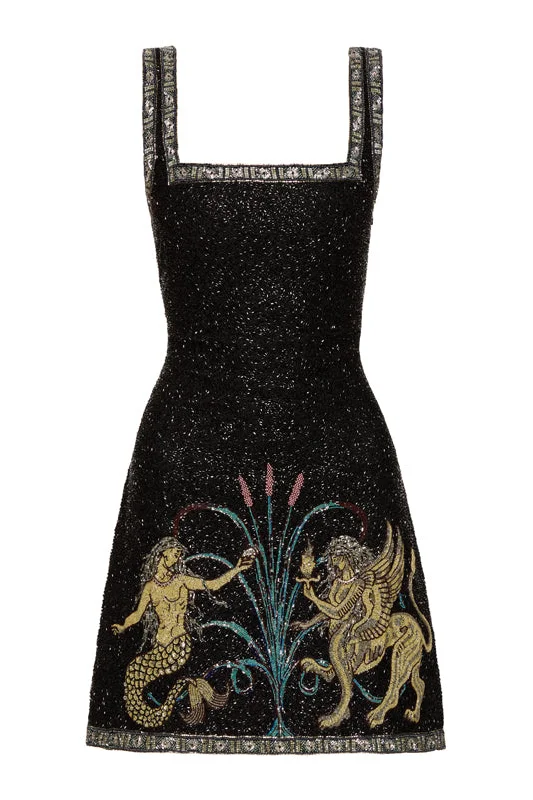 Poseidon Mini Dress - Onyx Casual High-Waist Mini Dress