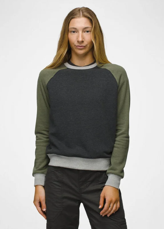 Women's Cozy Up Sweatshirt - Rye Green Block Hoodie with Velcro Closure Adjustable Secure