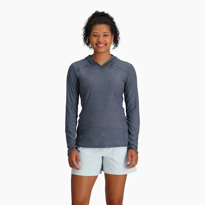 Women's Amp Lite Hoodie - Navy Heather Hoodie with Hem Lace Feminine Delicate