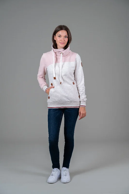 Saffia Sweatshirt Sepia Rose Hoodie with Button Classic Timeless