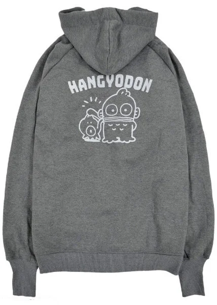 Sanrio Hangyodon Sherpa Zip Up Hoodie Hoodie with Mock Neck Collared Structured