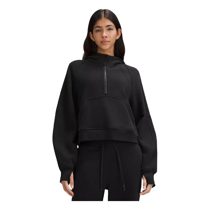 Scuba Oversized Half-Zip Hoodie Hoodie with Hem Contrast Bold Stylish