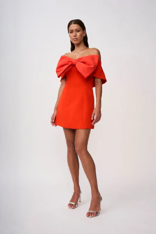 Molly Bow Mini Dress - Red Stylish Summer Mini Dress