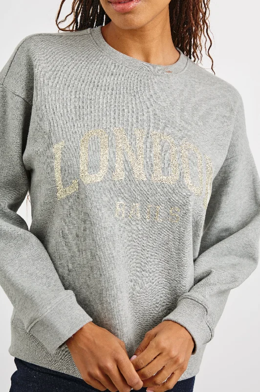 THE VARSITY SWEATSHIRT - LONDON GLITTER Hoodie with Toggle Buttons Decorative Unique