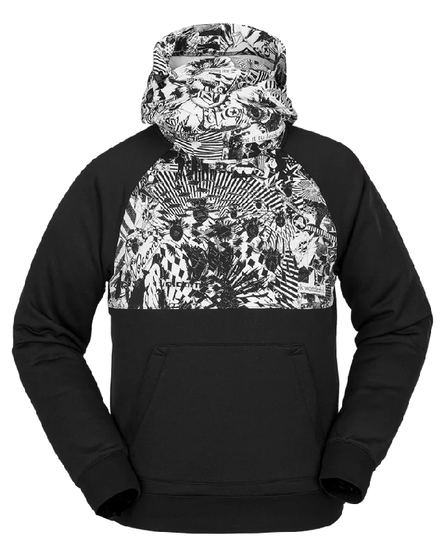 Volcom Hydro Riding Hoodie - Black White Hoodie with Fur Luxurious Winter