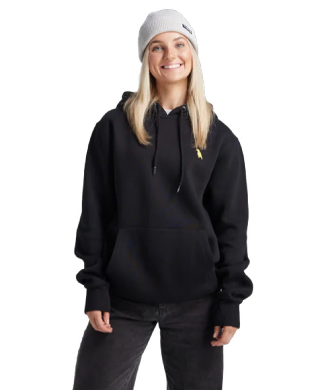 Yuki Threads Relaxed Old Mate Hoodie - Black Hoodie with Hood Adjustable Protection