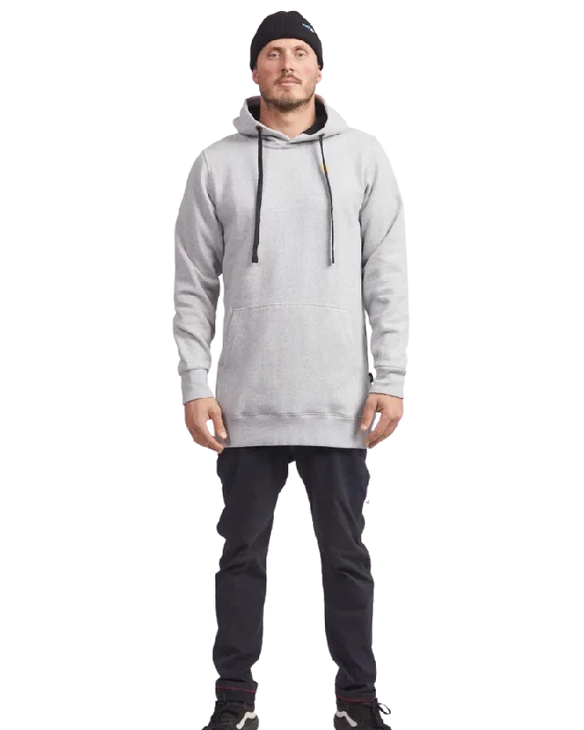 Yuki Threads Slim Old Mate Hoodie - Heather Grey Hoodie with Distressed Vintage Worn