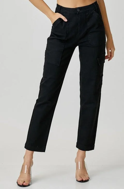 High Rise Cargo Boyfriend Pant Comfortable Denim Pants