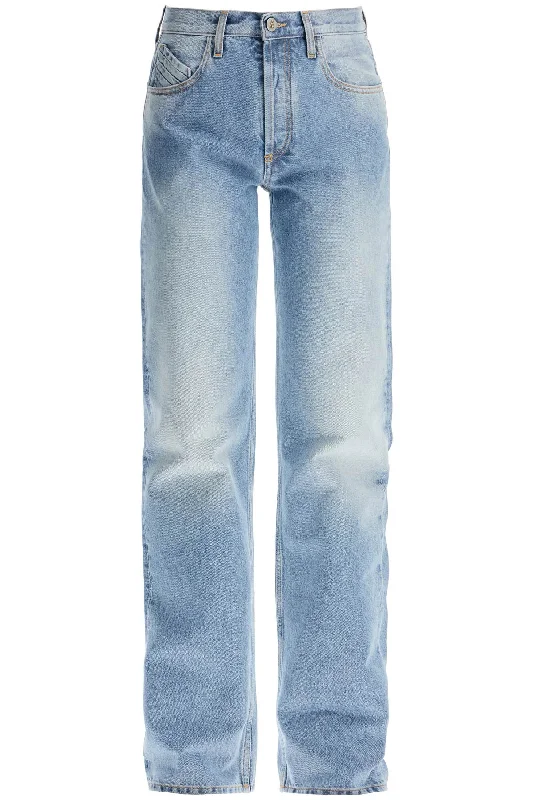 Coated Boyfriend Pants With  - Blue Comfortable Denim Pants