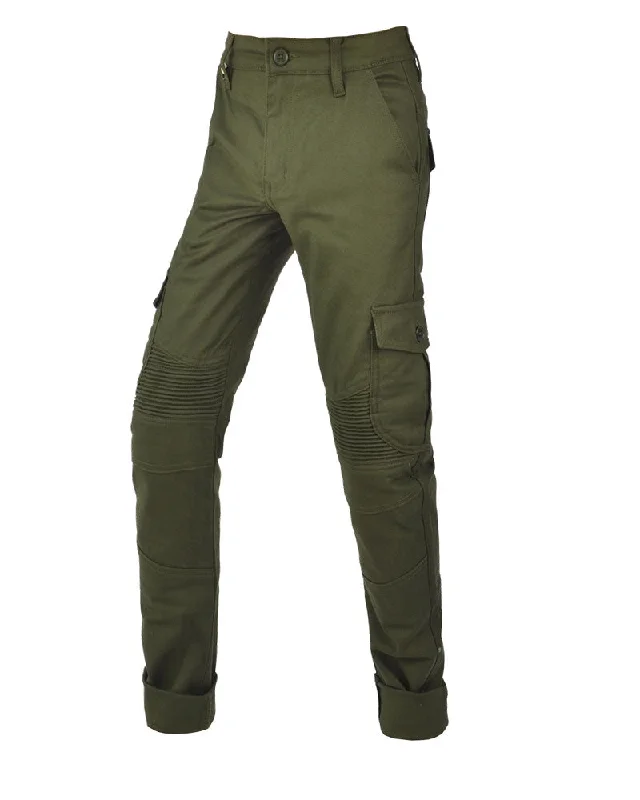 ByCity Mixed Slim  III Ladies Motorcycle Cargo Pants  - Green Sleek Black Pants