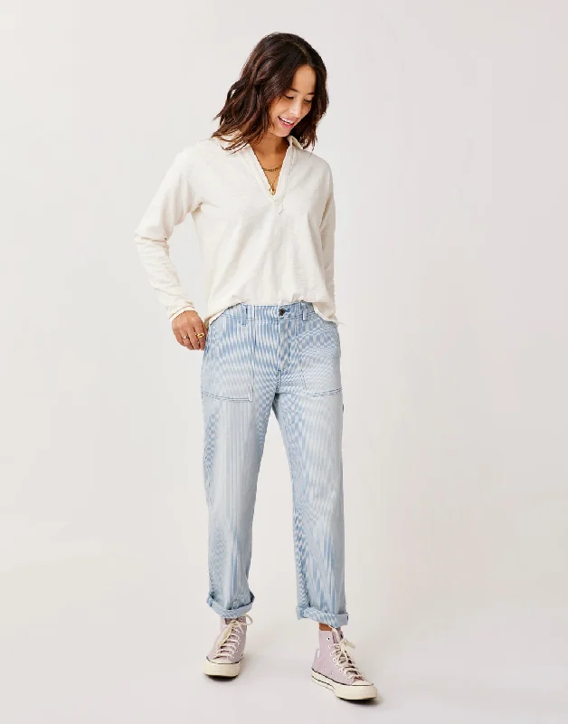 Corey Pant: Indigo Stripe Classic Stretch Pants