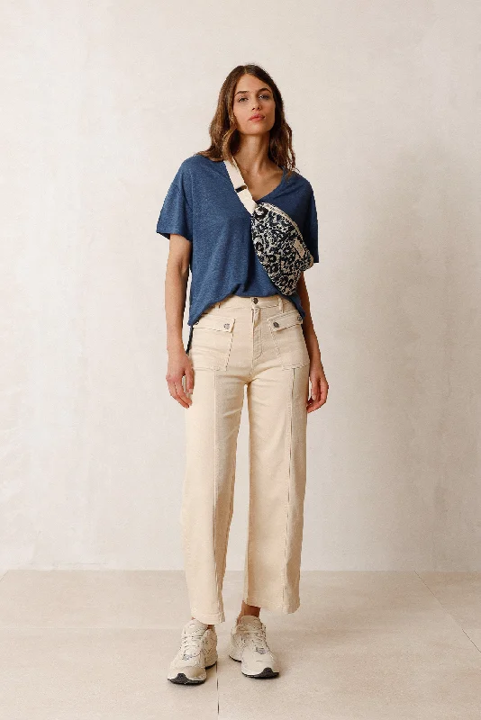 COTTON CROPPED PANT Classic Stretch Pants