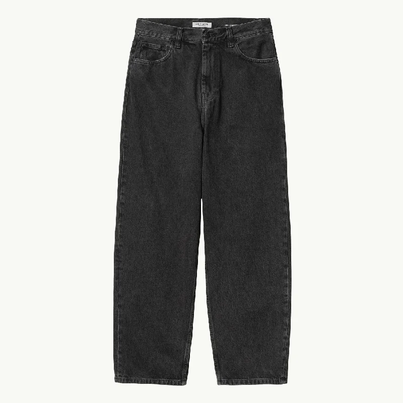 Women's Brandon Pant - Black Stone Washed Relaxed Lounge Trousers