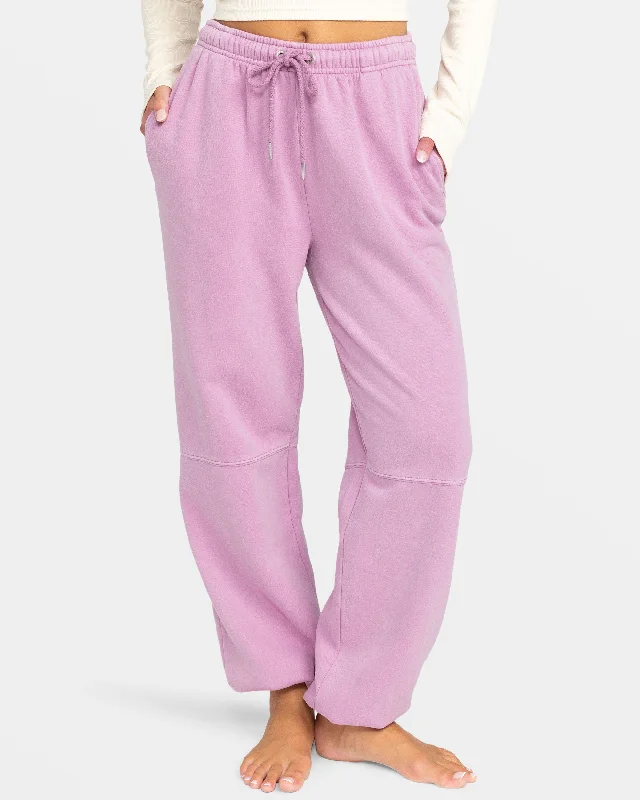 Oasis Haze Elastic Waist Pants - Mauve Orchid Stylish Harem Pants