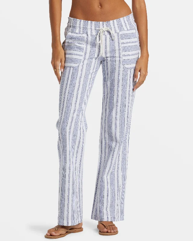 Oceanside Flared Pants - Mood Indigo Beachside Stripe Formal Dress Pants