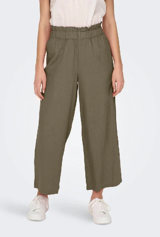 ONLY SOLVI CARO HW LINEN PANTS High-Waist Jeans