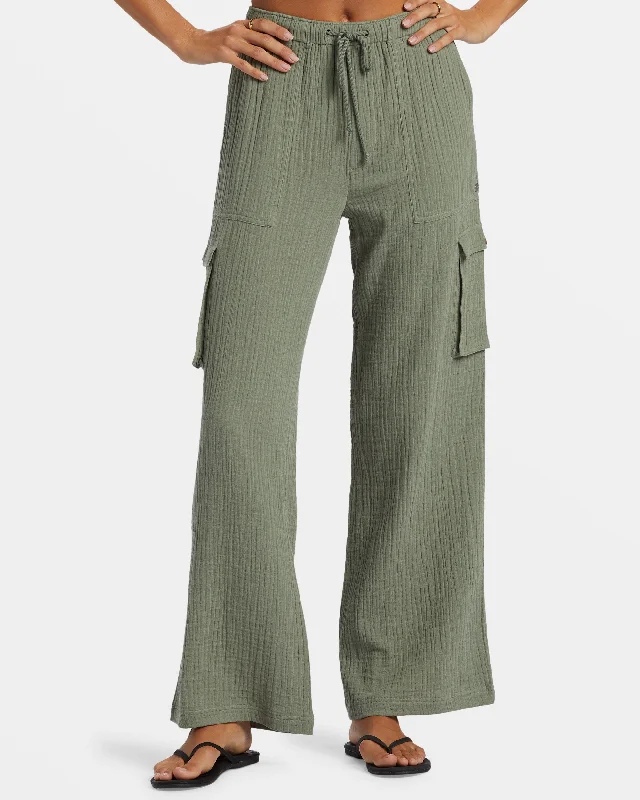 Precious Cargo Gauze High Waisted Pants - Agave Green Modern Bootcut Pants