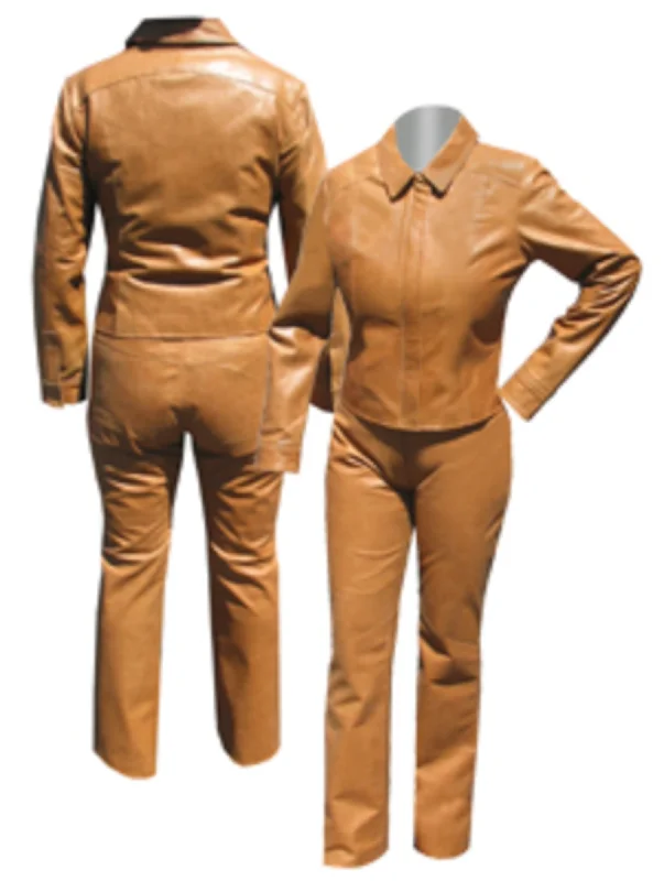 Scully Womens Saddle Tan Leather Formal Pants Comfortable Cargo Pants