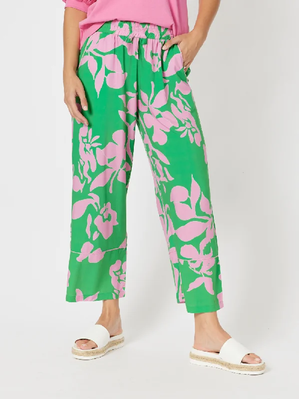 Spring Wide Leg Pant - Emerald Classic Straight-Leg Pants