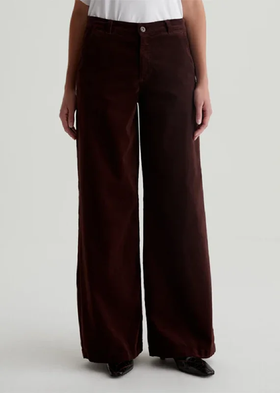 Stella Mid Rise Corduroy Palazzo Pant Trendy High-Waist Trousers