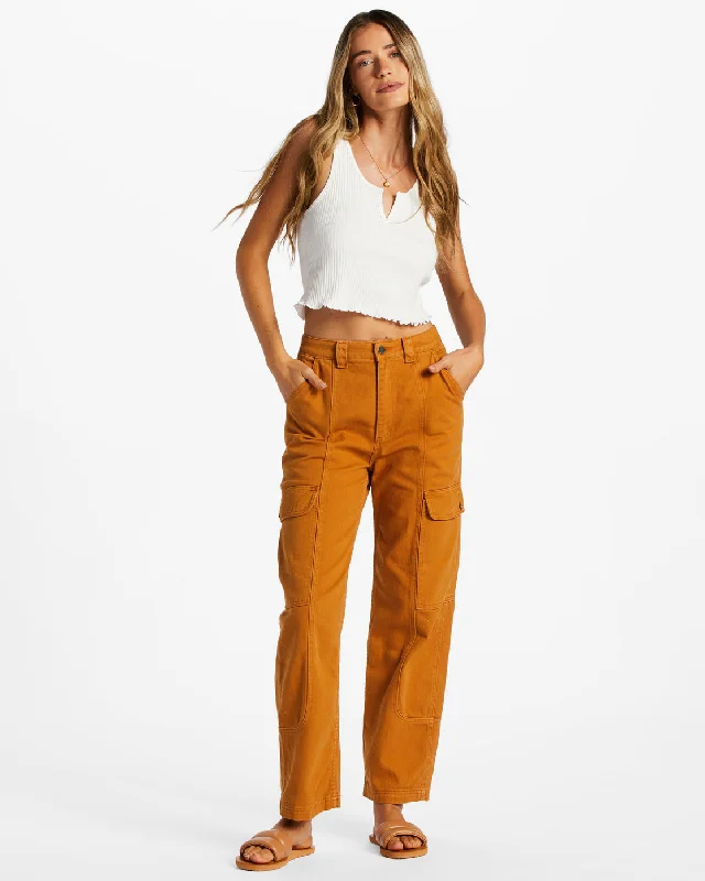 Wall To Wall Denim Cargo Pants - Cider High-Waist Trousers