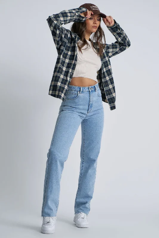 A 94 High Straight Jean Walk Away Chic Ripped Jeans