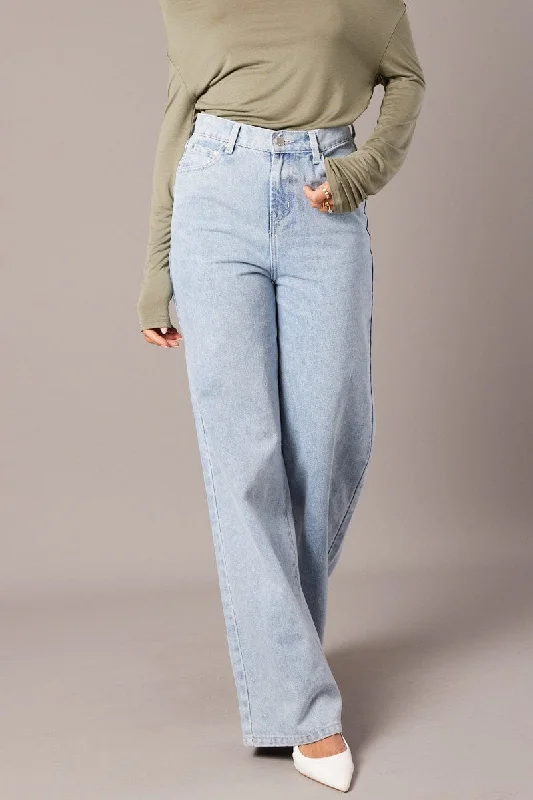 Denim Wide Leg Jean High Rise Casual High-Waisted Bootcut Jeans