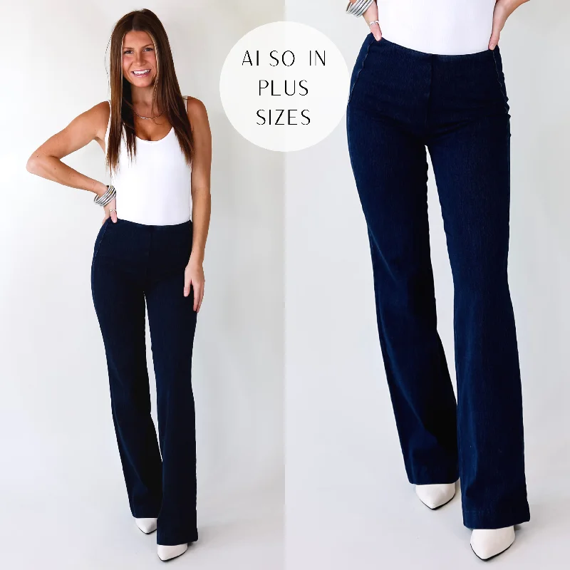 Lyssé | Denim Wide Leg Trouser Jeans in Indigo Stylish High-Rise Mom Jeans