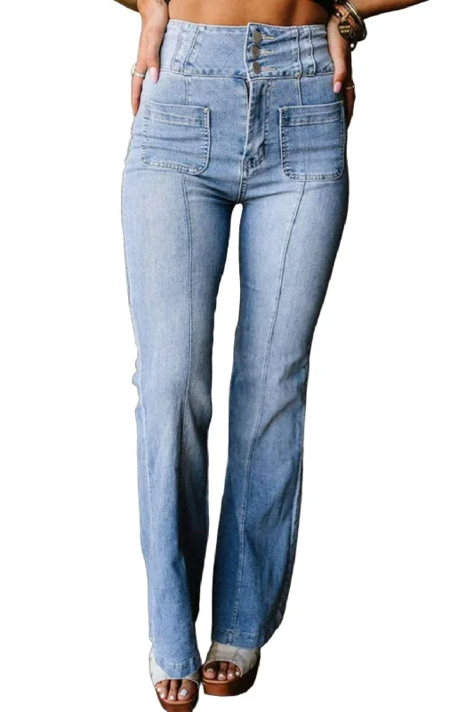 High Waist Bootcut Jeans Comfortable Ankle Jeans