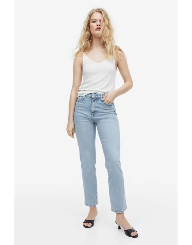 HM Slim Mom Jeans Light Wash Trendy Acid Wash Skinny Jeans