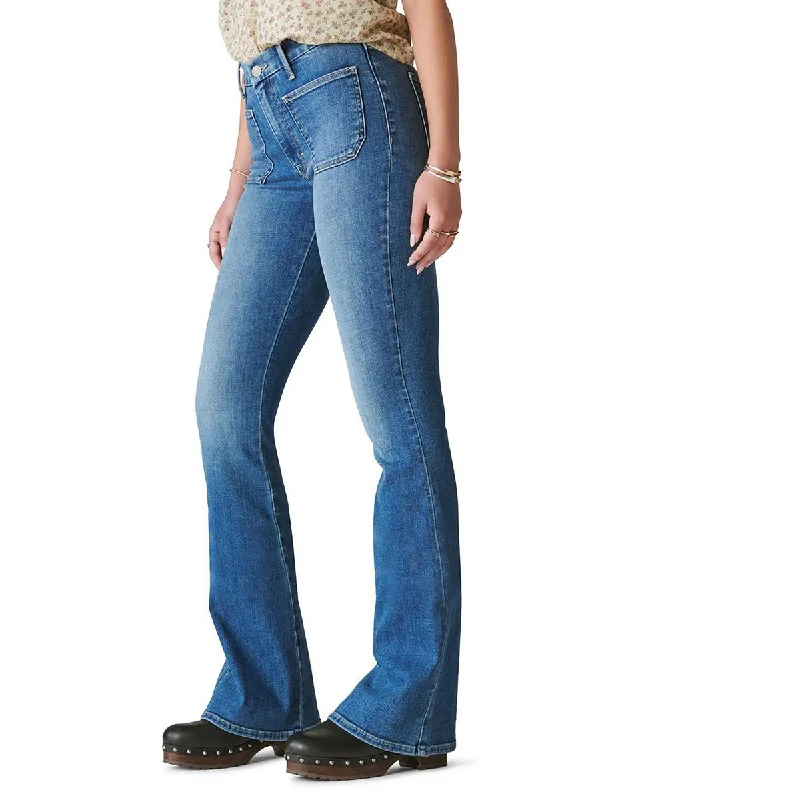 Lucky Brand Womens Stevie High-Rise Stretch Flare Jeans Comfortable Faded High-Rise Jeans