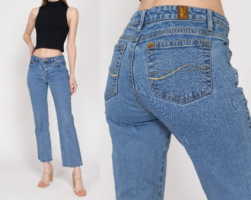 Petite Small Y2K Mid Rise Ankle Jeans Comfortable Zip-Fly Denim Jeans