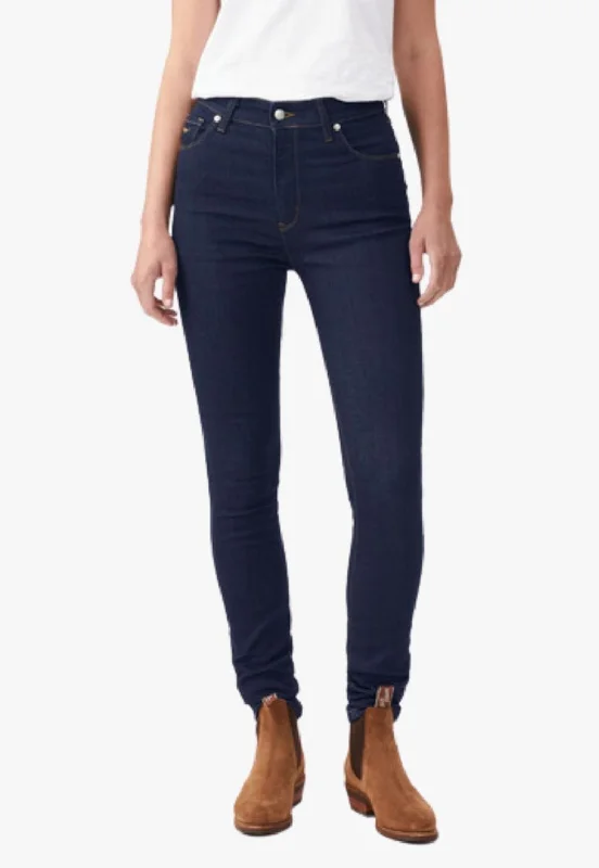 R.M. Williams Womens Albury Jean Chic Rip-Detail High-Waist Jeans