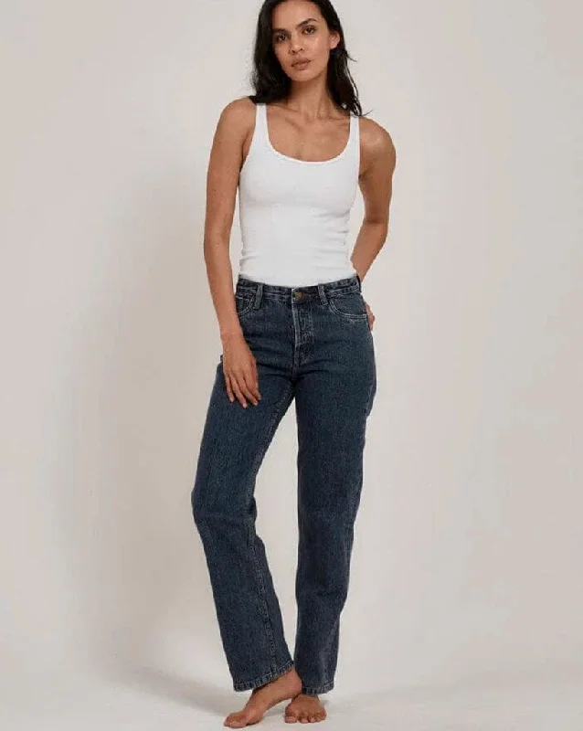 Rachel Mid Straight Jean Trendy Wide-Legged High-Waist Jeans