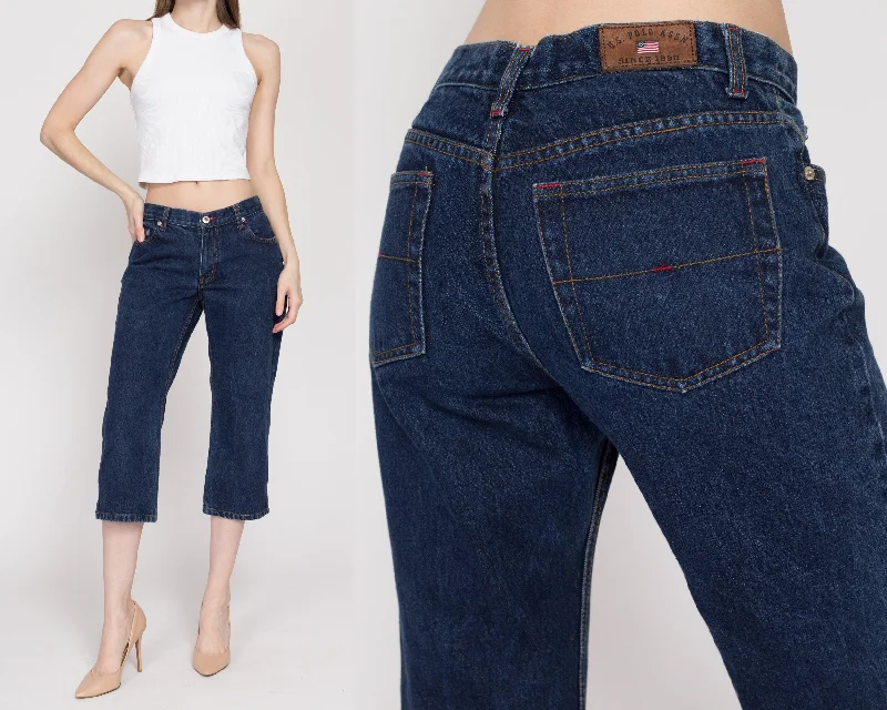 Small 90s Dark Wash Capri Jeans Classic Slim Fit Jeans