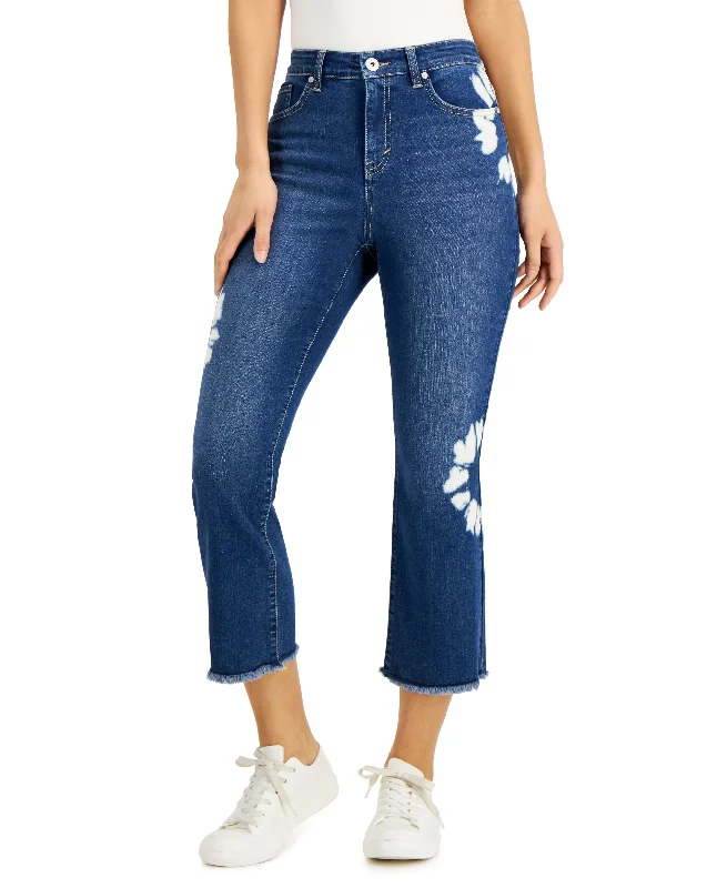 Style & Co Womens Cropped Acid Print Jeans Fashionable Distressed Jeans