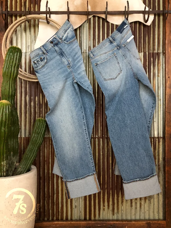 The Kamryn High Rise 90's Relaxed Straight Leg Jean Chic Rip-Detail High-Waist Jeans