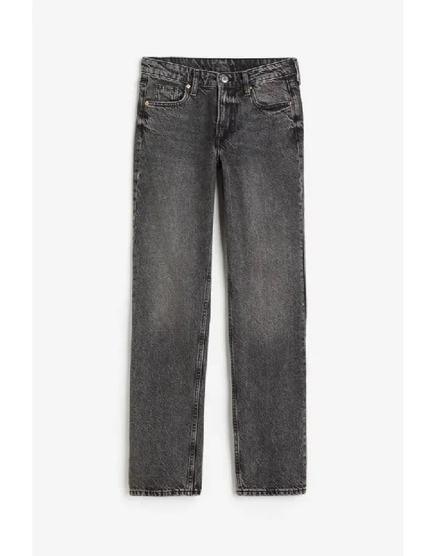 Weekday Straight Regular Jeans Grey Wash Comfortable Mid-Rise Jeans