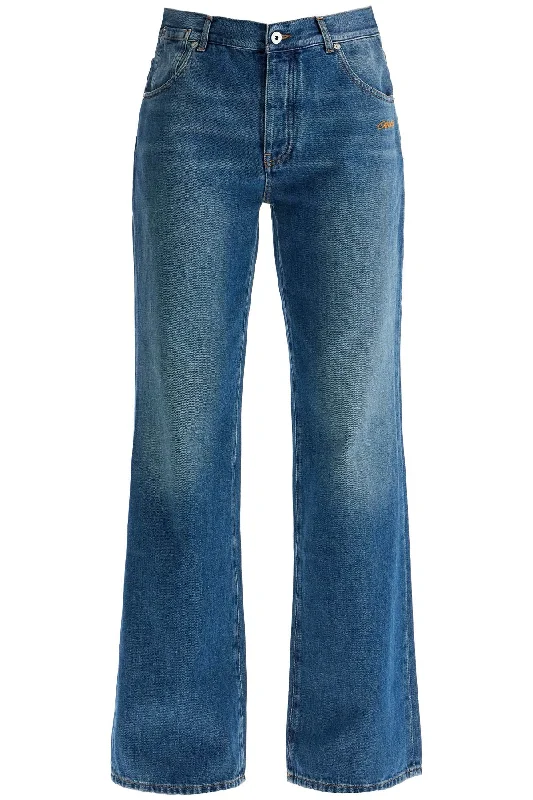 OFF-WHITE wide leg jeans Fashionable Relaxed Fit Denim