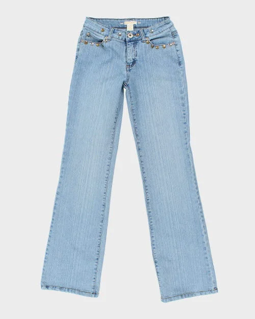 Y2k 00s Request Jeans - W26 L32 Elegant Dark-Wash Bootcut Jeans