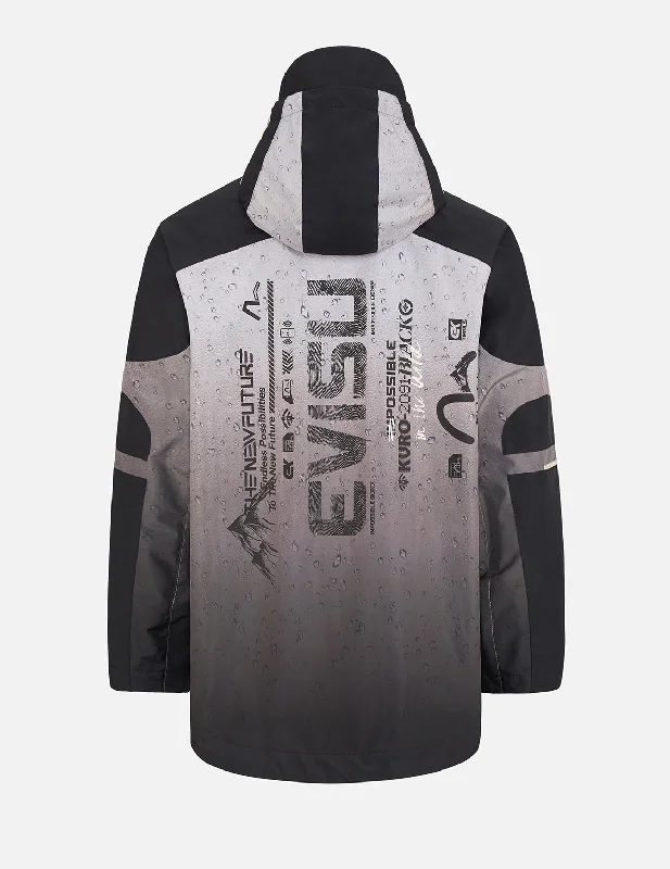 3D Raindrop Print Trail Windbreaker Jacket V-Neck Jacket Boat Neck Jacket Square Neck Jacket