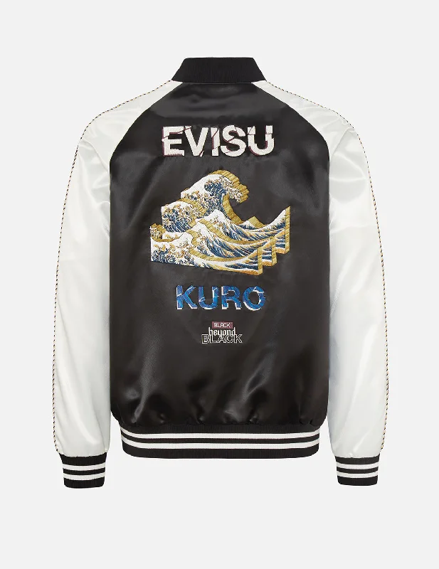 3D Ukiyo-E Embroidered Souvenir Jacket Anorak Shell Jacket Lightweight Jacket
