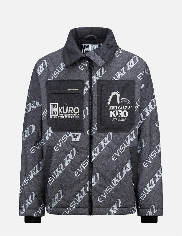 Allover Logo Embroidered Padded Jacket Toggled Jacket Drawstring Jacket Belted Jacket