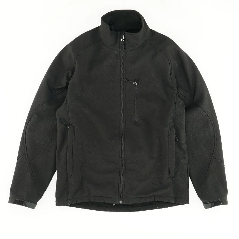 Black Lightweight Jacket Zippered Front Buttoned Front Snap Front